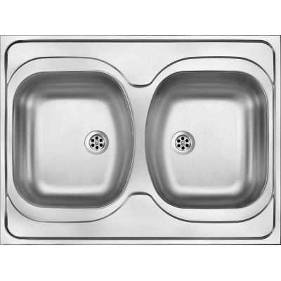 Edelstahlspüle, 2 Becken - Aufsatz ZM6 3200 5907650845836