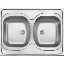 Edelstahlspüle, 2 Becken - Aufsatz ZM6 3200 5907650845836