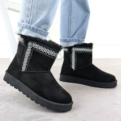 6. Schwarze Wildleder-Schneestiefel für Damen, Potocki 06303