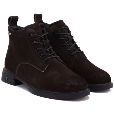 8. Damen-Ankle-Boots aus gefüttertem Wildleder, braun, Vinceza 39953