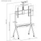 18. MACLEAN TV-STÄNDER / TROLLEY, KAMERAABREGAL, AUF ROLLEN, 55-100", MAX. BELASTUNG 120 KG / 10 KG ABLAGE, MAX. VESA 900X600 MC-114
