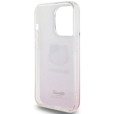 7. Hello Kitty IML Gradient Electrop Kitty Head Hülle für iPhone 15 Pro – Rosa
