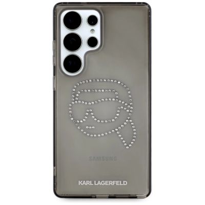 3. Karl Lagerfeld Strasssteine ​​Karl Head Logo Samsung Galaxy S25 Ultra schwarze Hülle