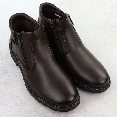 3. Herren-Winterstiefeletten mit Fellfutter und Reißverschlüssen, braun VanHorn AN71309