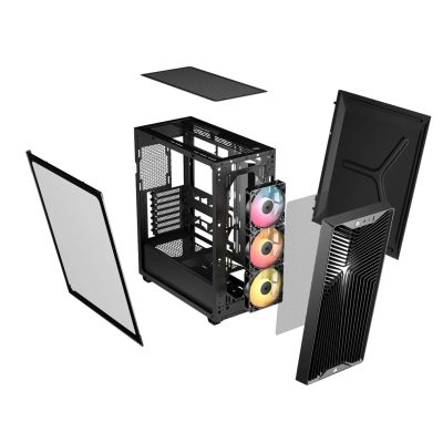 6. Corsair 3200D RS ARGB Mid-Tower Schwarzes Gehäuse