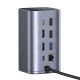 5. Baseus NU1 Air Spacemate Hub 12-in-1 USB-C Dockingstation – 2x HDMI 4K@60Hz, 2x USB-C 10 Gbit/s, 2x USB-A 5 Gbit/s, 2x USB-A (480 Mbit/s), RJ45, SD/microSD 3.0, USB-C (PD) – Grau