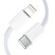 7. Tech-Protect NC20W Wandladegerät mit 100 cm USB-C-/Lightning-Kabel – Weiß