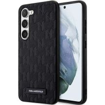 Karl Lagerfeld Saffiano Mono Metal Logo Hülle für Samsung Galaxy S24 – Schwarz