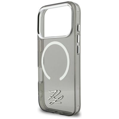 6. Karl Lagerfeld IML KL Script Logo MagSafe Hülle für iPhone 17 Pro Max - Schwarz