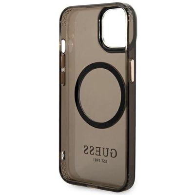 7. Guess GUHMP14SHTCMK iPhone 14 6,1" schwarz/schwarzes Hartschalenetui Gold Outline Translucent MagSafe