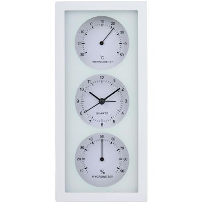 2. Uhr, Wecker, Thermometer, Hygrometer 26 x 5 x 12 cm Articosa Weiß