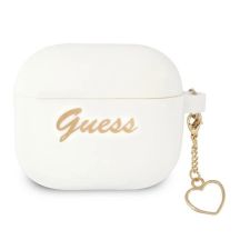 Guess, GUA3LSCHSH AirPods 3 Cover weiß/weiß Silikon Charm Heart Collection