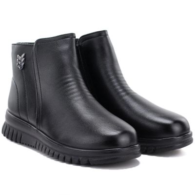 8. Bequeme Damen-Ankle-Boots mit Keilabsatz, schwarz, Potocki PT16398