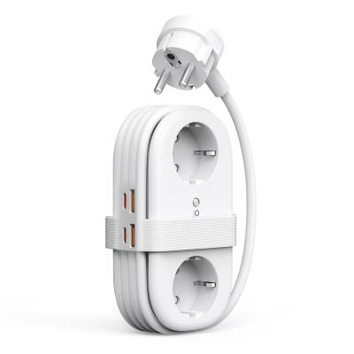 Orico AP3 20W GaN 5-in-1 Steckdosenleiste (2x Netzanschluss + 2x USB-A + 1x USB-C) – Weiß