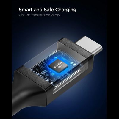 3. Spigen Essential EB24012CC USB-C / USB-C 240W 120cm Kabel - Schwarz