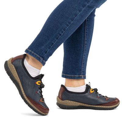 7. Rieker N3271-35 Damen-Slipper, bequem, marineblau
