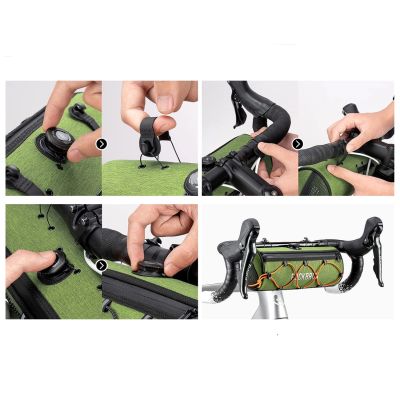 10. Rockbros TL002 ROAD TO SKY 1,5L Lenkertasche, wasserdicht – Grün
