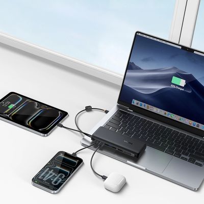 8. Baseus EnerFill FC41 20000mAh 100W Powerbank mit Digitalanzeige und integriertem Dual-USB-C-Kabel – Schwarz
