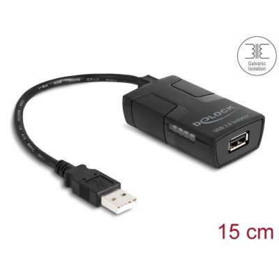 DeLOCK USB 2.0 Typ-A Stecker auf Buchse Isolator mit 5 kV Isolation für Datenleitungen