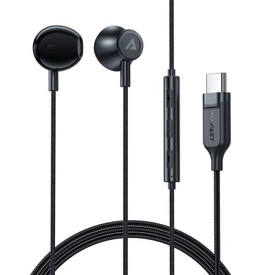 2. Acefast L2 In-Ear-Kopfhörer mit USB-C-Anschluss, Mikrofon und Fernbedienung 1,2 m – Schwarz