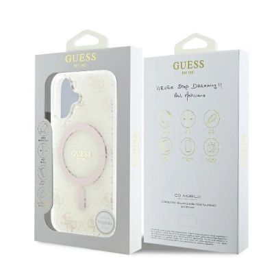 8. Guess IML 4G Background MagSafe Hülle für iPhone 16 Plus – weiß