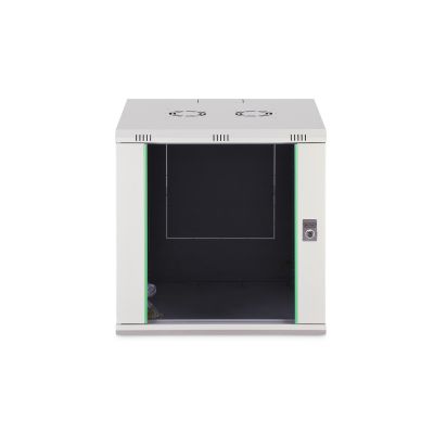 4. Digitus DYNAmic 19" 12U 600x600 Wand-Netzwerkschrank, Glastür, grau, ungeteilt, montiert, 60 kg