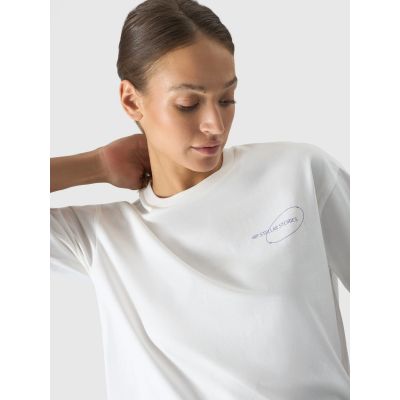 3. Oversize-T-Shirt für Damen mit Print, Größe 4F 4FRSS24TTSHF2089-11S