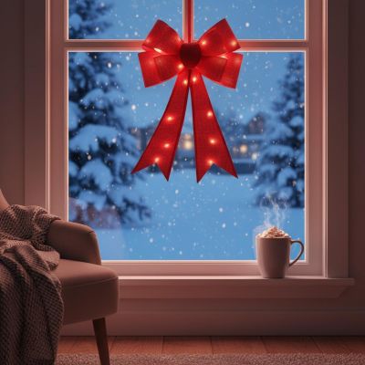 8. Dekorative Schleife 60 cm rot 25 LEDs