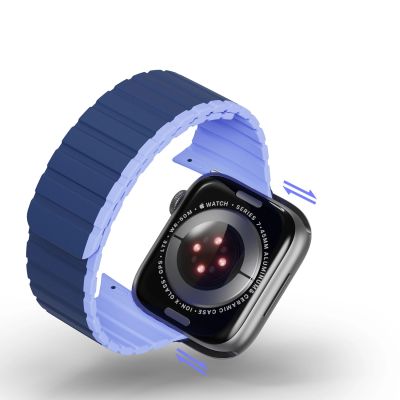 11. Magnetisches Apple Watch SE, 9, 8, 7, 6, 5, 4, 3, 2, 1 (41, 40, 38 mm) Dux Ducis Armband (LD-Version) – blau