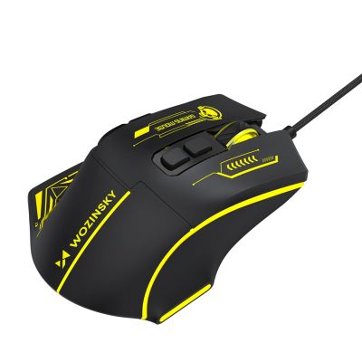 8. Wozinsky WMGK-1181W Kabelgebundene optische Gaming-Maus mit 7200 DPI und Hintergrundbeleuchtung – Schwarz und Gelb