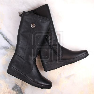 20. Rieker W RKR237B Wasserdichte Lederstiefel mit Lammwolle gefüttert