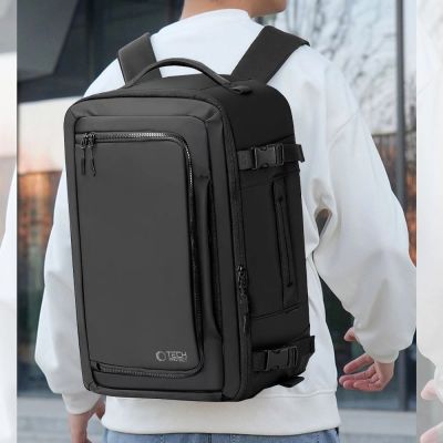 9. Tech-Protect Defender S50 Rucksack für Ryanair & Wizzar, 20 l Laptop, Schwarz