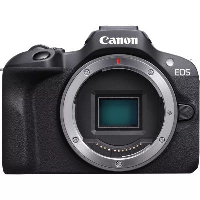 4. Canon EOS R100 spiegellose Systemkamera + RF-S 18-45mm F4.5-6.3 IS STM Objektiv, 24,1 MP, ISO-Empfindlichkeit (max.) 12800, Displaydiagonale 3,0 Zoll, WLAN-Netzwerk: Automatisch/Manuell, CMOS-Sensor, Schwarz