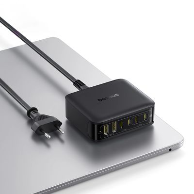 15. Baseus EnerFill FH21 120W Ladestation 4xUSB-C + 2xUSB-A - Schwarz