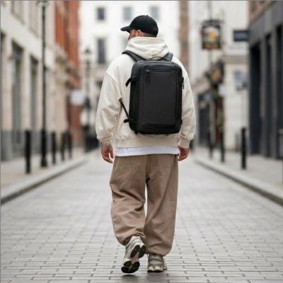 16. Tech-Protect Defender S50 Rucksack für Ryanair & Wizzar, 20 l Laptop, Schwarz