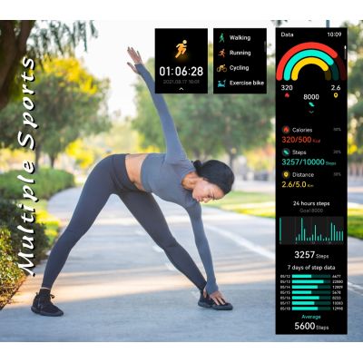 8. Rubicon RNCF31 SCHWARZE Damen-Smartwatch