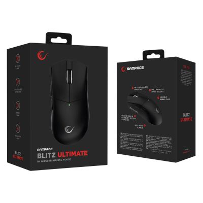 4. RAMPAGE BLITZ ULTIMATE optische kabellose Maus 8K 30000 DPI PAW3950 TRI-MODE BLACK