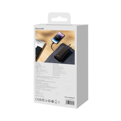 23. Baseus Airpow Schnelllade-Powerbank 20W 30000mAh mit USB-C - 30cm USB-C-Kabel - Schwarz