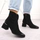 10. Schwarze Wildleder-Ankle-Boots mit hohem Absatz für Damen, Potocki 12422