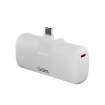SBS EcoPower 5000 mAh 10W Powerbank mit integriertem USB-C-Anschluss - Weiß