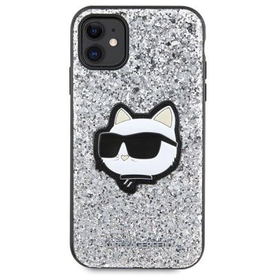 3. Karl Lagerfeld KLHCN61G2CPS iPhone 11 / Xr 6,1" Silber/Silber Hardcase Glitter Choupette Patch