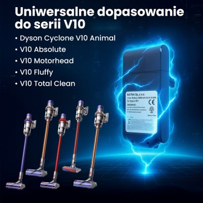 4. Akku für Dyson V10 Staubsauger 25,2 V 3000 mAh