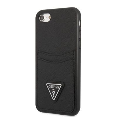 2. Guess GUHCI8PSATPK iPhone 7/8 SE 2020 / SE 2022 Hardcase schwarz/schwarz Hardcase Saffiano Triangle Logo Cardslot