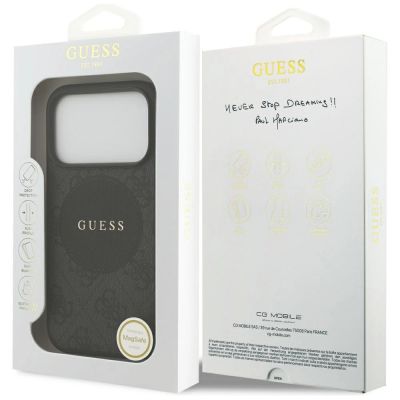8. Guess 4G Circle Classic Logo MagSafe Hülle für iPhone 17 Pro - Schwarz