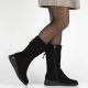 4. Schwarze Damen-Keilstiefeletten aus Leder, Filippo DBT7210