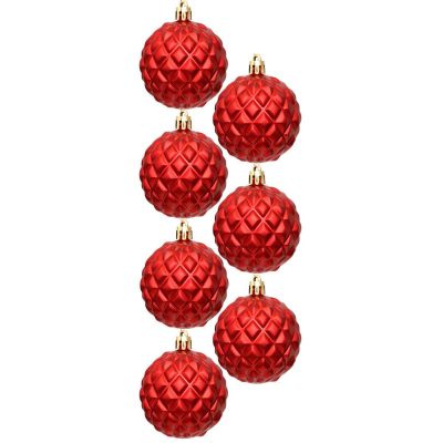 47. Dekorative Kunststoffkugeln, 6 cm, Set mit 35 Stück, rot