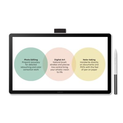 3. Wacom One 14 Grafiktablett – Bildschirmgrafiktablett mit Wacom One Standard Pen und USB-C-Kabel