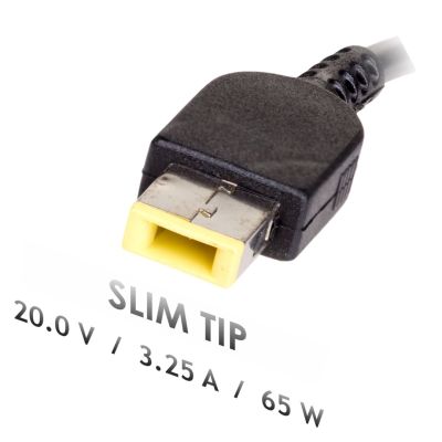 3. Akyga Square AK-ND-24 Netzteil für IBM, Lenovo Notebooks (20V; 3,25A; 65W; Slim Tip, quadratisch, gelb)
