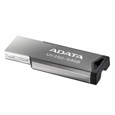 2. ADATA UV250 AUV250-64G-RBK Pendrive (64 GB; USB 2.0; silberne Farbe)