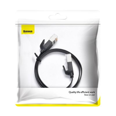 6. Baseus High Speed ​​flaches Ethernet CAT6 RJ45 Netzwerkkabel 1 m – schwarz